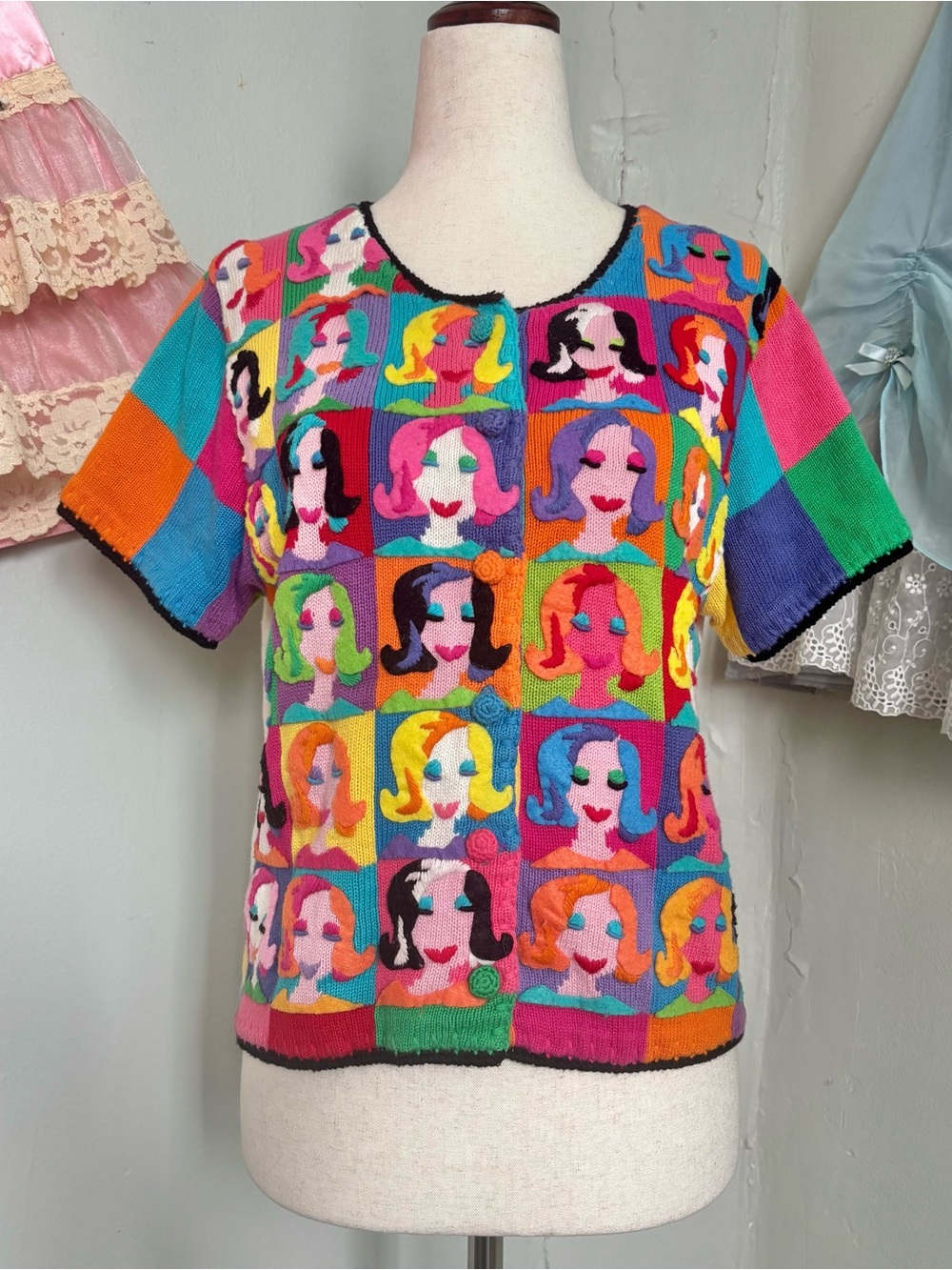 Michael Simon Multicolor Pop-Art Sweater top - Picture 1 of 8